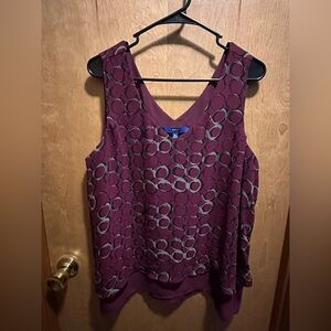 Apt. 9 Burgundy Circle Pattern Tank Top